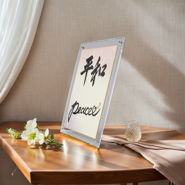 Heiwa "Peace" in Japanese - Acrylic Clear Frame (Free Shipping)