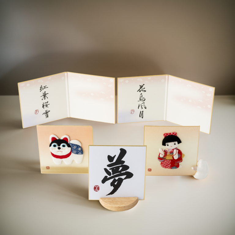 Bundled Product: Themed "Dream" - Shodo and Raised Cloth Artwork, Design 3